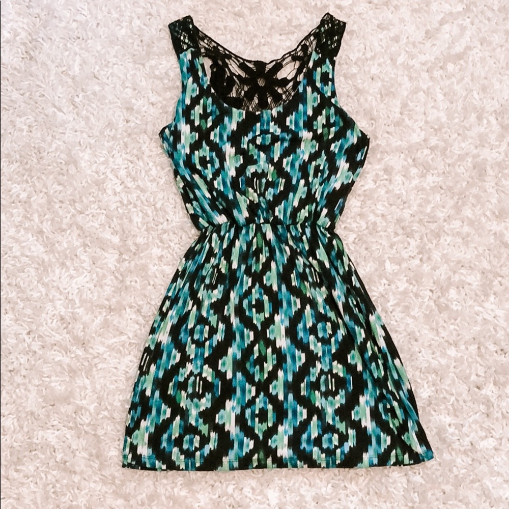 🌟Blue and Green printed dress